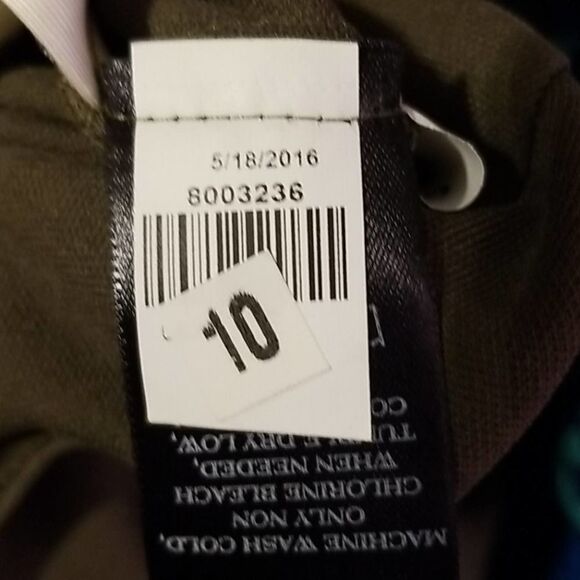 Ann Taylor Olive Green Shaded Palm Midi Dress - Picture 8 of 11